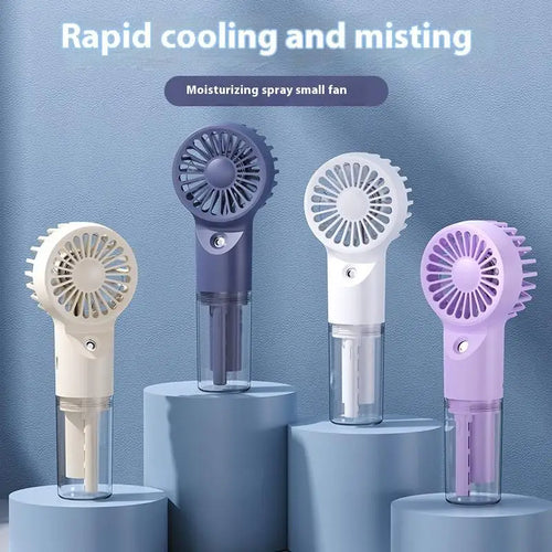 Mini Handheld Humidifier Fan Portable Mist Fan USB Rechargeable Battery Fast Charging Water Spray Hand Fan With Humidifier