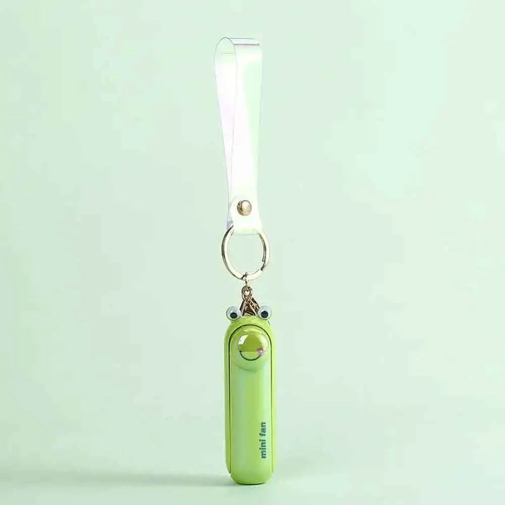 Cute Cartoon Mini Portable Folding Fan USB Rechargeable Long-Lasting Battery Handheld for Work Travel Desktop Cooling