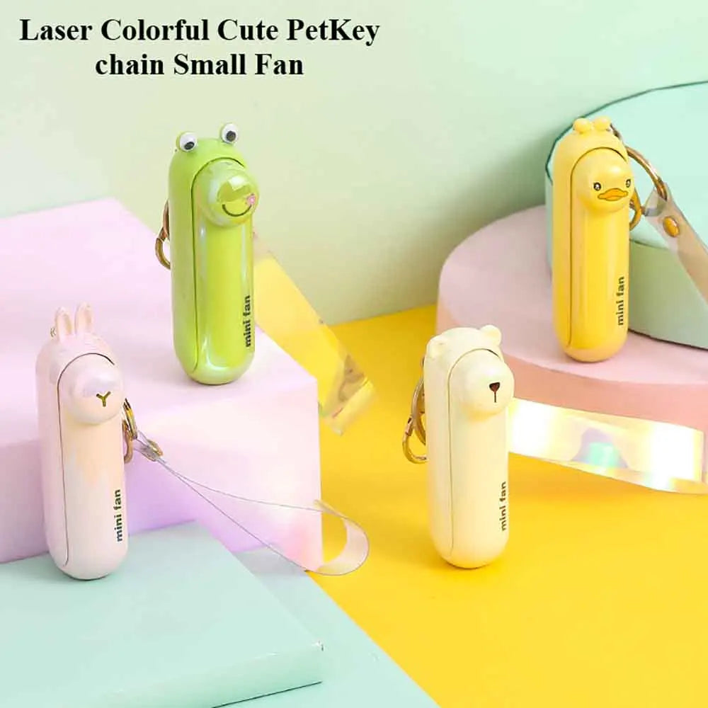 Cute Cartoon Mini Portable Folding Fan USB Rechargeable Long-Lasting Battery Handheld for Work Travel Desktop Cooling