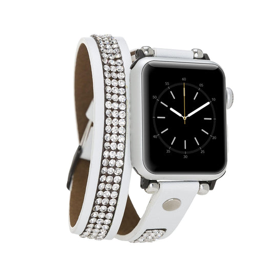 Leather Apple Watch Bands - Crystal Ferro Double Tour Style-0
