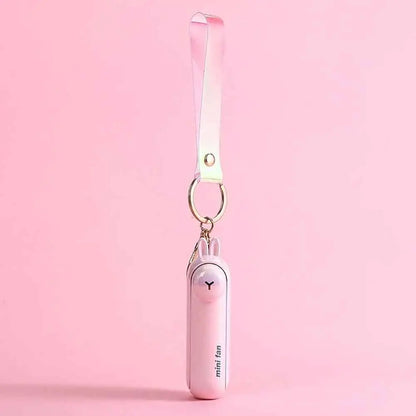 Cute Cartoon Mini Portable Folding Fan USB Rechargeable Long-Lasting Battery Handheld for Work Travel Desktop Cooling