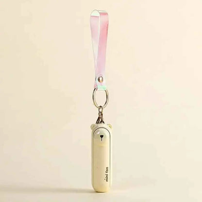 Cute Cartoon Mini Portable Folding Fan USB Rechargeable Long-Lasting Battery Handheld for Work Travel Desktop Cooling